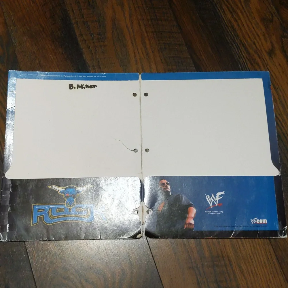 Vintage WWF The Rock school folder
